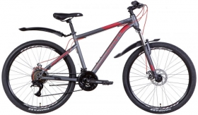 Велосипед ST 26 Discovery TREK AM DD  рама-13 серо-красный (м)   с крылом Pl 0194/OPS-DIS-26-471